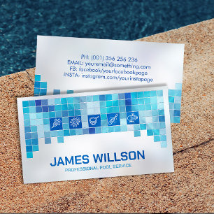 Professional Pool Cleaning Services Business Card