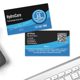 Professional Pool Maintenance Cleaning Services Business Card