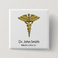Professional Precious Medical Gold Caduceus