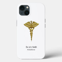 Professional Precious Medical Gold Caduceus
