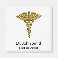 Professional Precious Medical Gold Caduceus