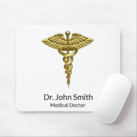 Professional Precious Medical Gold Caduceus