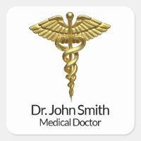 Professional Precious Medical Gold Caduceus
