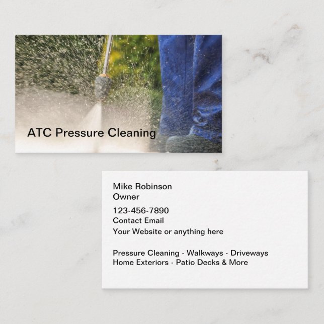 Professional Pressure Cleaning & Washing  Business Card (Front/Back)