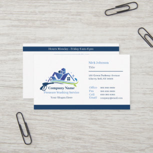 Professional Pressure Washing Company Custom Business Card
