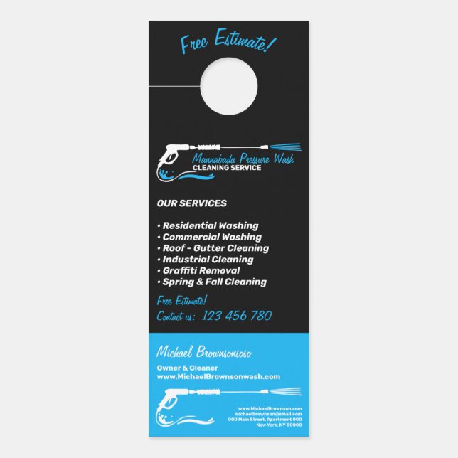 Professional Pressure Washing & Power Cleaning Door Hanger (Front)
