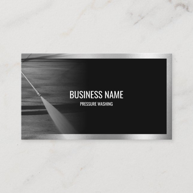 Professional Pressure Washing Power Washing Black Business Card (Front)