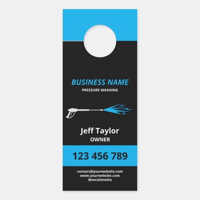 Professional Pressure Washing Power Washing Busine Door Hanger (Front)