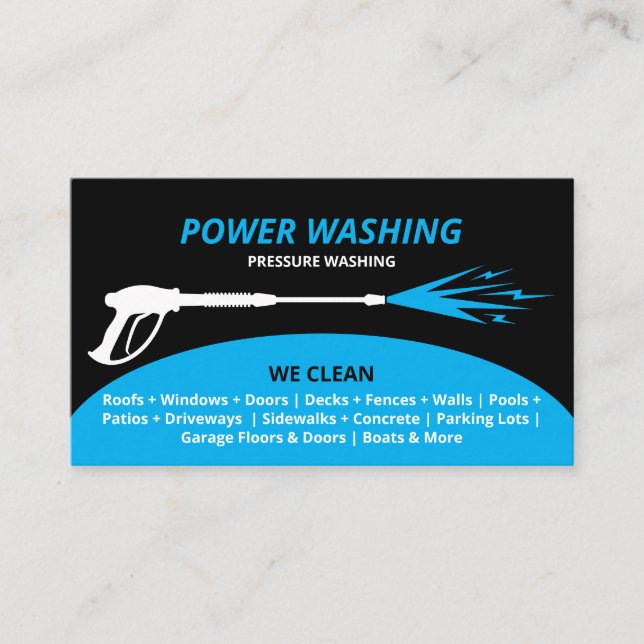 Professional Pressure Washing Power Washing Business Card (Front)