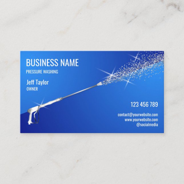 Professional Pressure Washing Power Washing Clean  Business Card (Front)