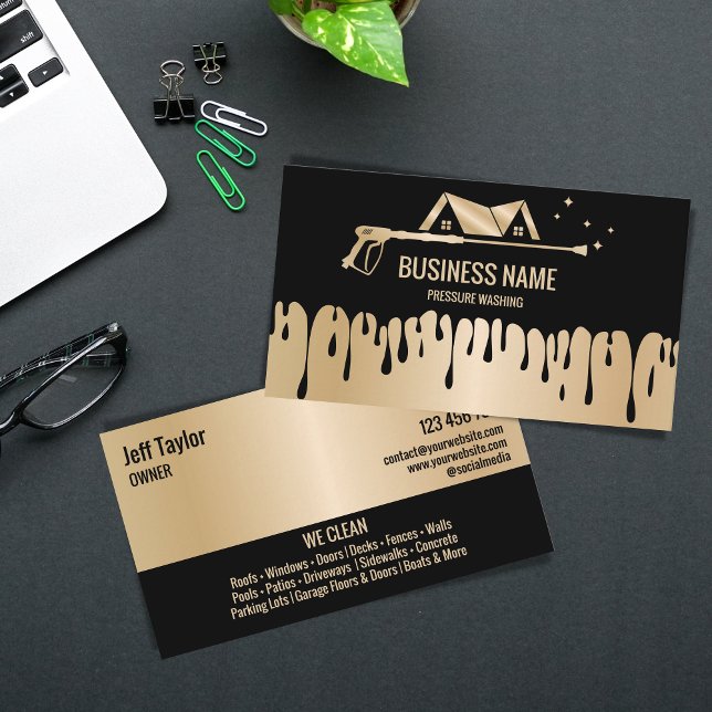 Professional Pressure Washing Power Washing Roof Business Card (Creator Uploaded)