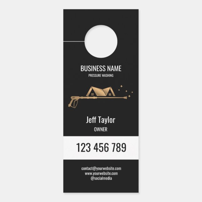 Professional Pressure Washing Power Washing Roof   Door Hanger (Front)