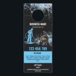 Professional Pressure Washing Power Washing Roof Door Hanger<br><div class="desc">Professional business card design - Blue pressure washer logo for your pressure washing services</div>