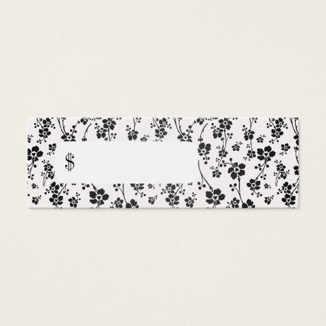 Professional Price Tag Salon Floral Black (Front)