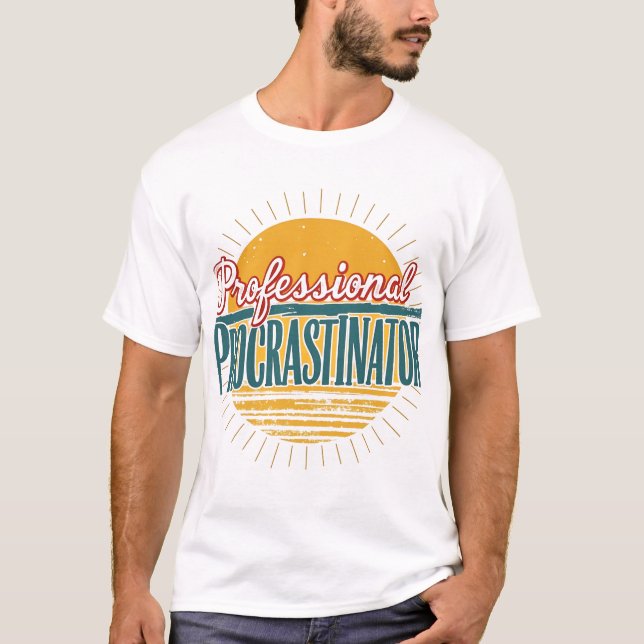 Professional Procrastinator Retro T-Shirt Funny  (Front)