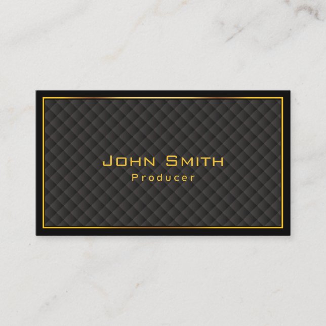 Professional Producer Gold Frame Diamond Grids Business Card (Front)
