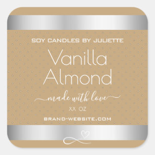 Professional Product Packaging Labels Silver Beige