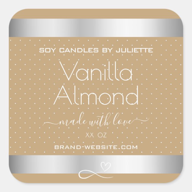 Professional Product Packaging Labels Silver Beige (Front)