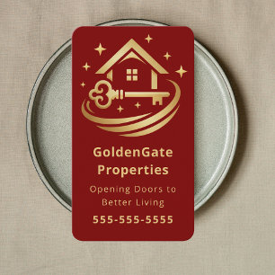 Professional Property Agent Elegant Real Estate Business Card