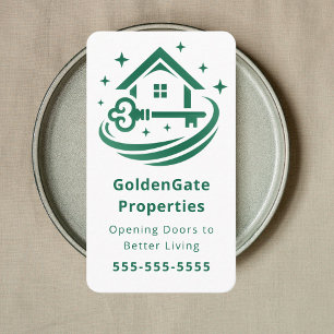 Professional Property Agent Elegant Real Estate Business Card