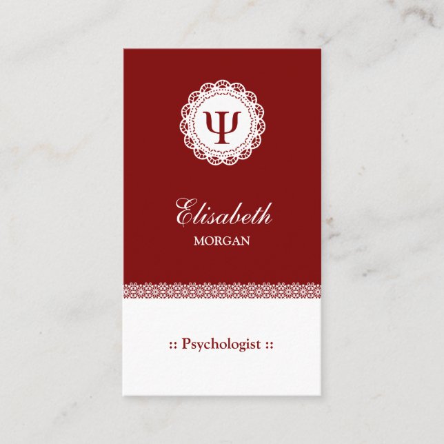Professional Psychologist - Psychology Psi Symbol Business Card (Front)