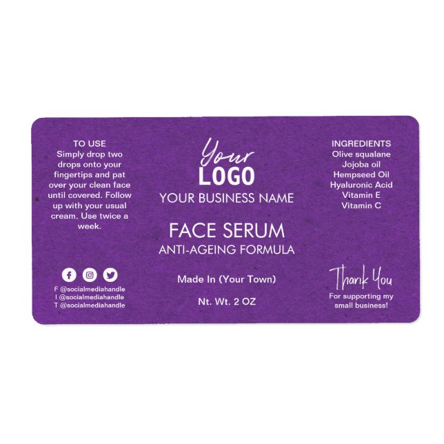 Professional Purple Face And Hair Oil Serum (Front)