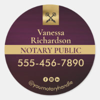 Professional Purple & Gold Notary Marketing