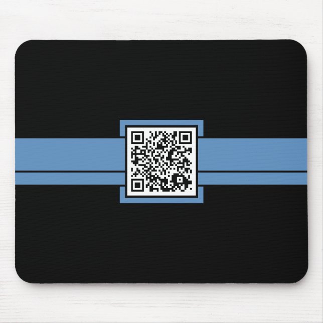 professional QR code : blue ribbon Mouse Pad (Front)