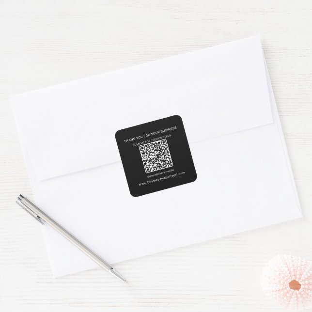 Professional QR Code Business Square Sticker (Envelope)