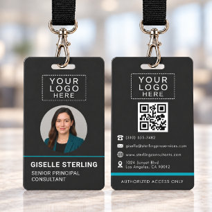 Professional QR Code Company Name Tag ID Badge