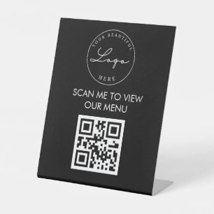 Professional QR Code Contactless Menu Pedestal Sign