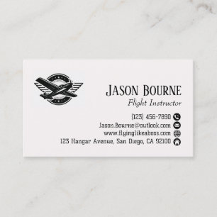 Professional QR Code Employee Pilot Airplane Business Card