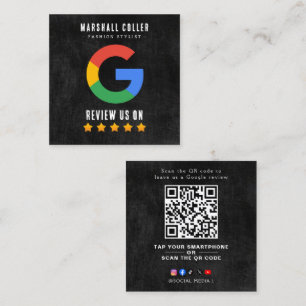 Professional QR Code Google Review  Square Business Card