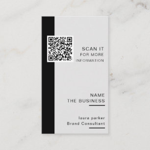 Professional QR Code Minimal Scannable Promotion  Business Card