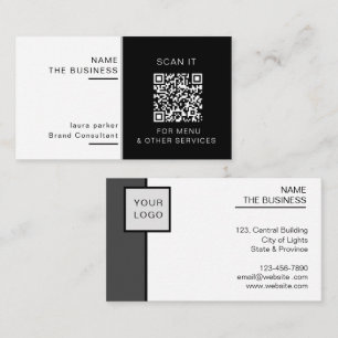 Professional QR Code Minimal Scannable Promotion  Business Card