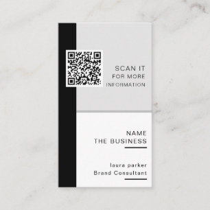 Professional QR Code Minimal Scannable Promotion  Business Card