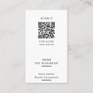 Professional QR Code Minimal Scannable Promotion  Business Card