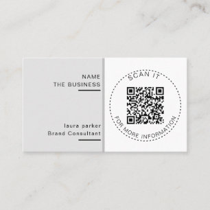 Professional QR Code Minimal Scannable Promotion  Business Card