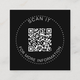 Professional QR Code Minimal Scannable Promotion Square Business Card