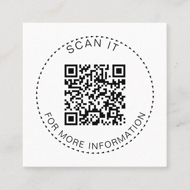 Professional QR Code Minimal Scannable Promotion  Square Business Card (Front)