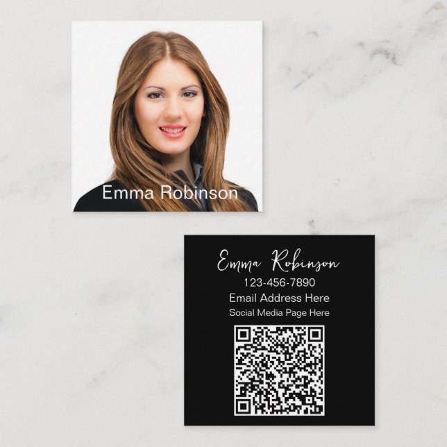 Professional QR Code Photo Contact Business Cards (Front/Back)