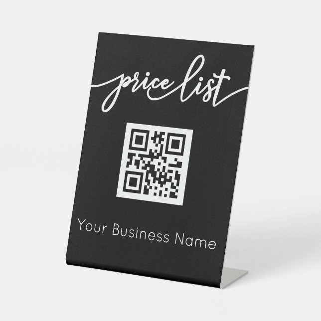 Professional QR Code Price List Pedestal Sign (Front)
