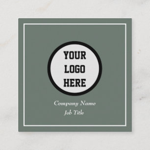 Professional QR Code Scannable Sage Green Square Business Card