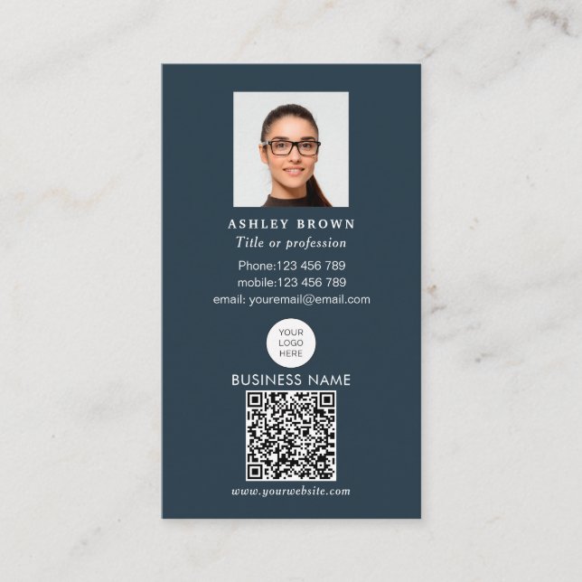 Professional QR code Simple real estate photo Busi Business Card (Front)