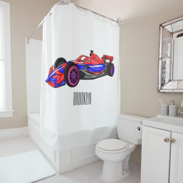 Professional racing car cartoon illustration (In Situ)