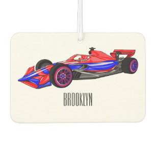 Professional racing car cartoon illustration air freshener