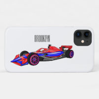 Professional racing car cartoon illustration