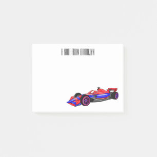 Professional racing car cartoon illustration post-it notes