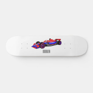 Professional racing car cartoon illustration skateboard