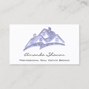 Professional Real Estate Agent Broker Custom Blue Business Card